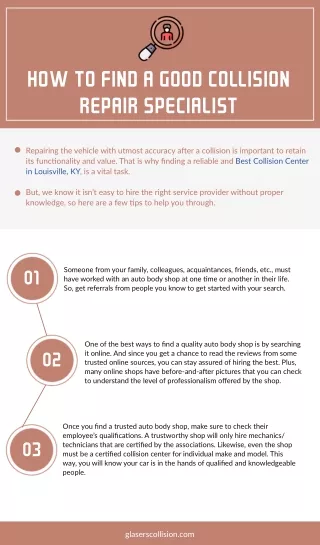 how to find a good collision repair specialist
