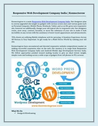 Responsive Web Development Company India | Konnectorow