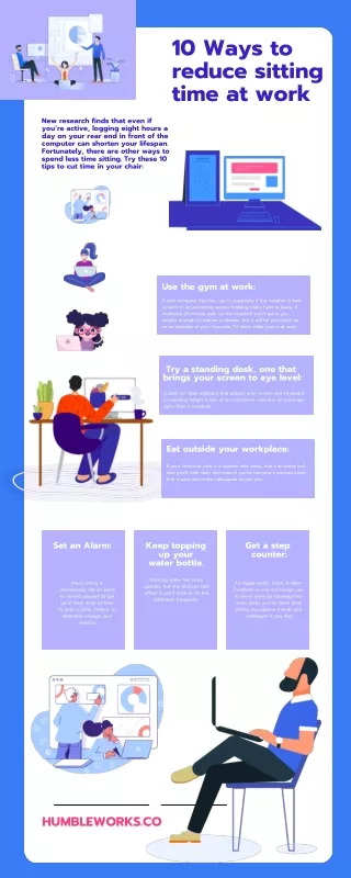 10 Ways to reduce sitting time at work