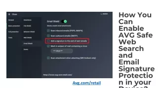 how you can enable avg safe web search and email