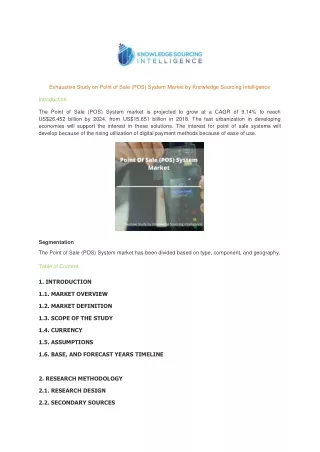 exhaustive study on point of sale pos system