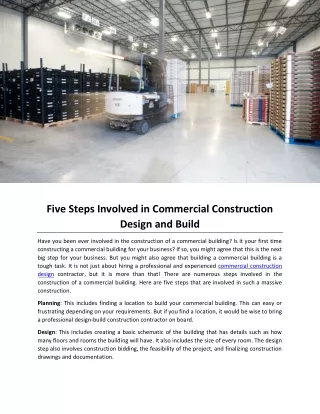 five steps involved in commercial construction