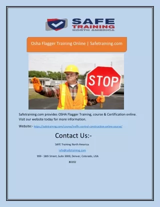 osha flagger training online safetraining com