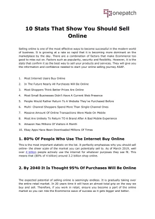 10 stats that show you should sell online