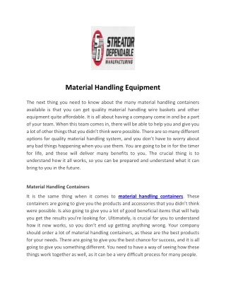 material handling equipment