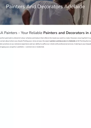 Painters And Decorators Adelaide