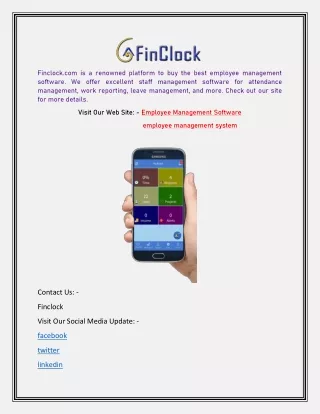 Finclock.com is a renowned platform to buy the best employee management software