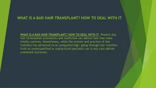 WHAT IS A BAD HAIR TRANSPLANT
