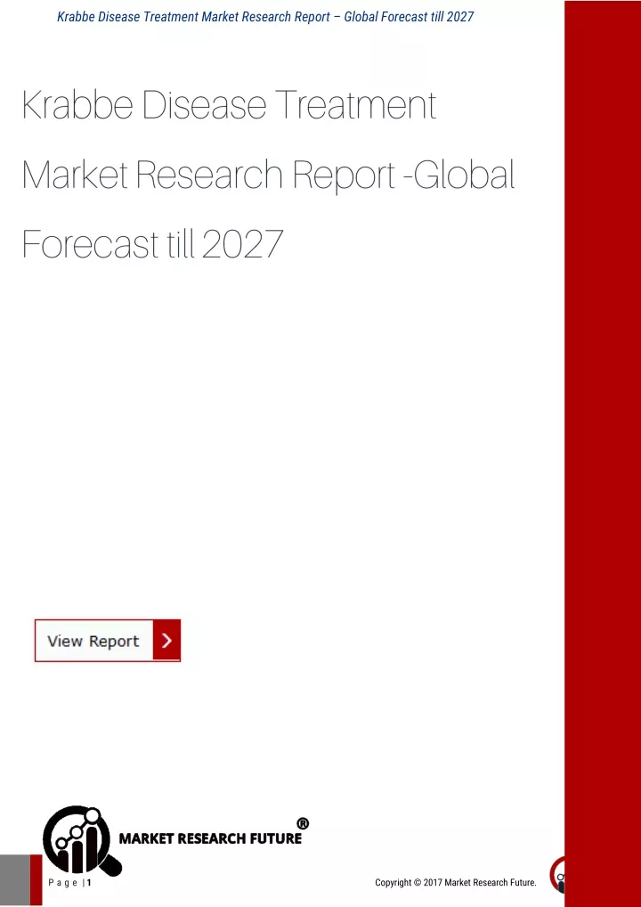 krabbe disease treatment market research report