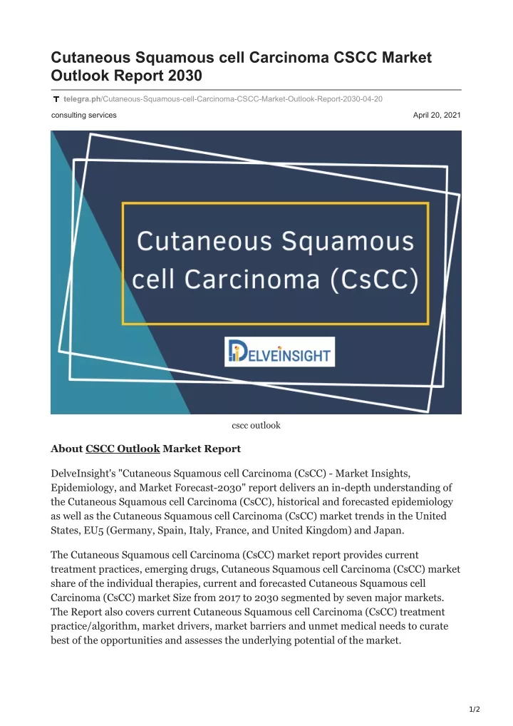 cutaneous squamous cell carcinoma cscc market