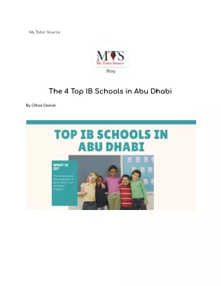 The 4 Top IB Schools in Abu Dhabi