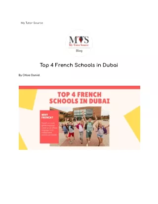 Top 4 French Schools in Dubai
