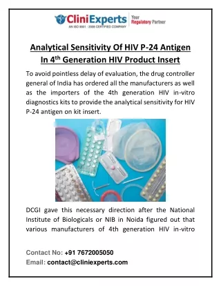 analytical sensitivity of hiv p 24 antigen