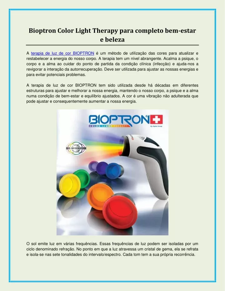 bioptron color light therapy para completo