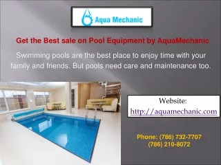 Residential Pool Equipment for Sale Presentations