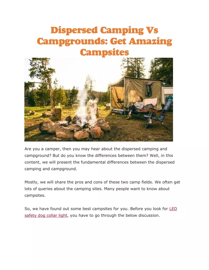 dispersed camping vs campgrounds get amazing