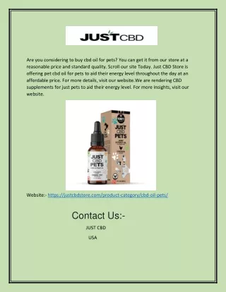 are you considering to buy cbd oil for pets