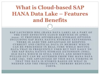 SAP data lake