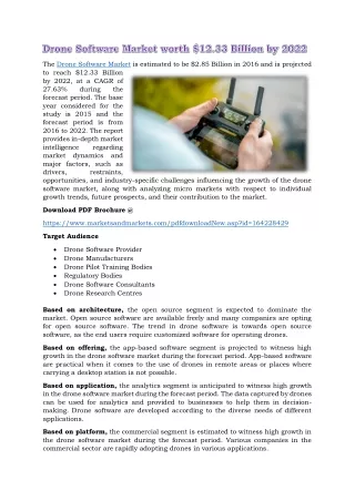 the drone software market is estimated