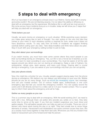 5 steps to deal with emergency