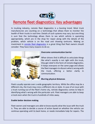 remote fleet di remote fleet diagnostics