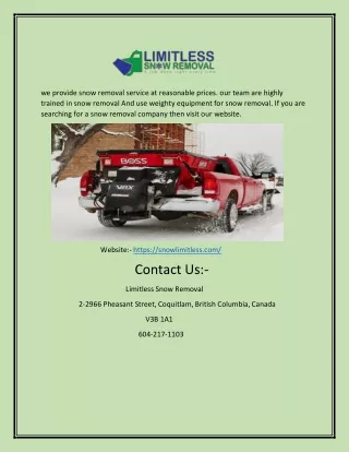 we provide snow removal service at reasonable