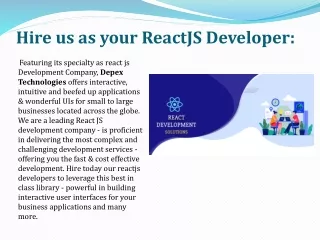 Hire us as your ReactJS Developer