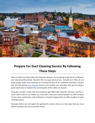 Prepare For Duct Cleaning Service By Following These Steps