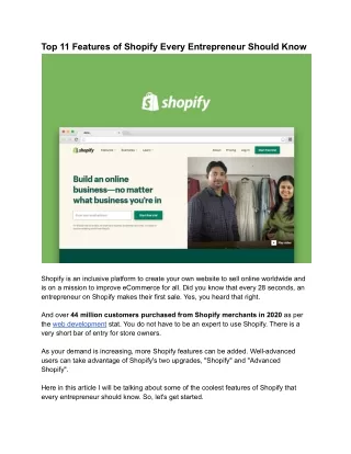 top 11 features of shopify every entrepreneur