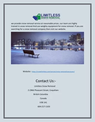 we provide snow removal service at reasonable