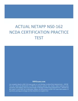 actual netapp ns0 162 ncda certification practice
