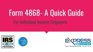 form 4868 a quick guide
