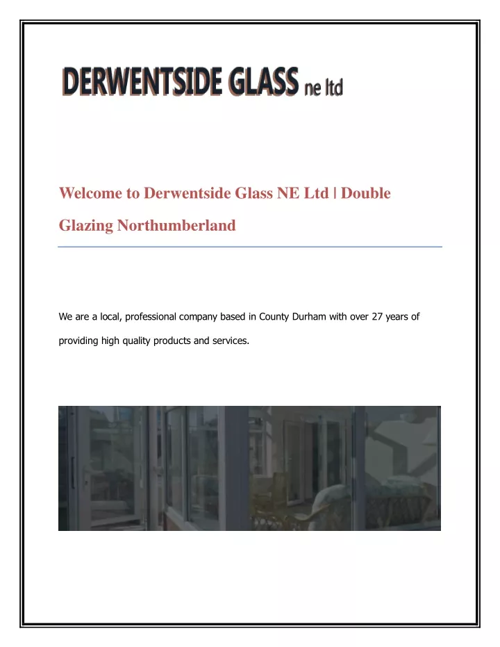 welcome to derwentside glass ne ltd double