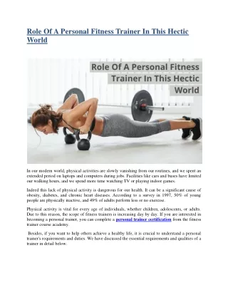 Role Of A Personal Fitness Trainer In This Hectic World-converted