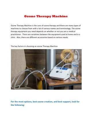 ozone therapy machine