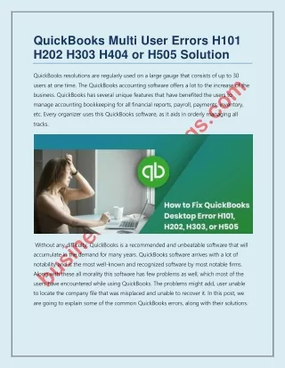 quickbooks multi user errors h101 h202 h303 h404