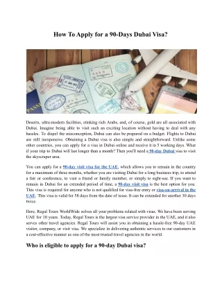 How To Apply for a 90-Days Dubai Visa