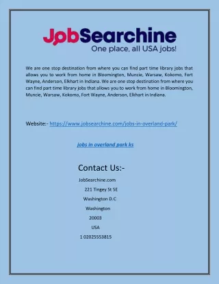 Jobs In Overland Park KS | JobSearchine.com