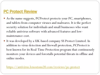 PC Protect Review