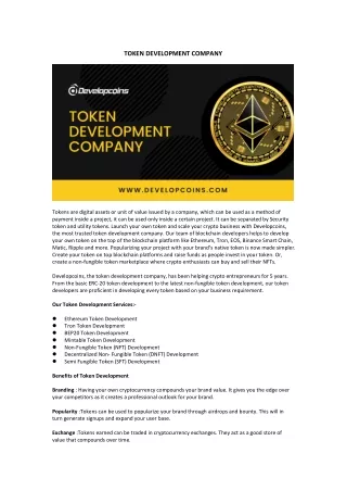 token development company
