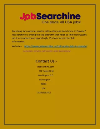 Customer Service Call Center Jobs From Home | Jobsearchine.ca