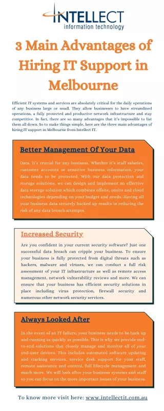 3 main advantages of hiring it support