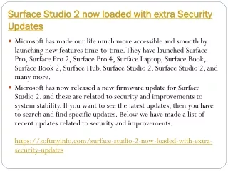 Surface Studio 2 now loaded with extra Security Updates