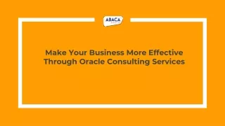 make your business more effective through oracle consulting services