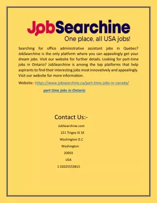Part Time Jobs in Ontario | Jobsearchine.ca