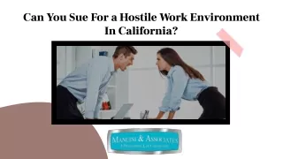 Can You Sue For A Hostile Work Environment In California?