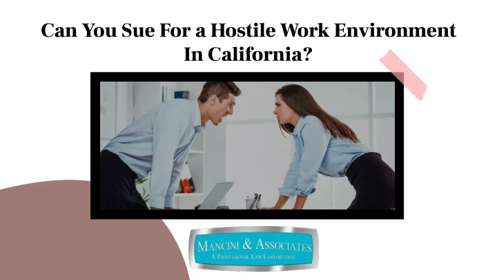 can you sue for a hostile work environment