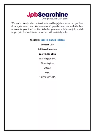 Jobs In Muncie Indiana | JobSearchine.com