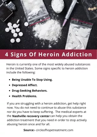 4 signs of heroin addiction