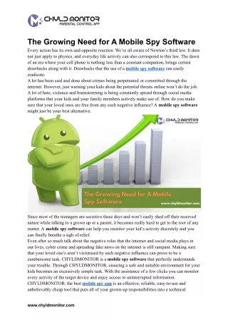 the growing need for a mobile spy software every